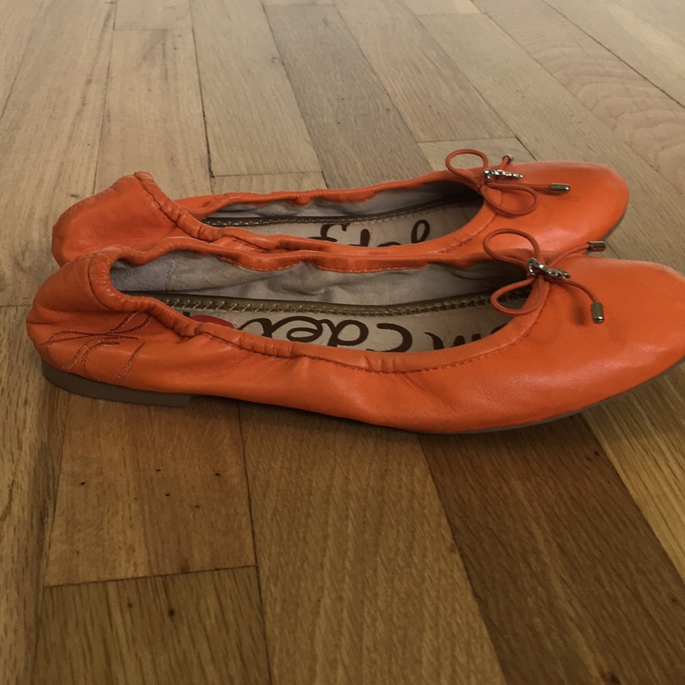Sam Edelman Orange Leather Ballet Flats - Picture 5 of 6